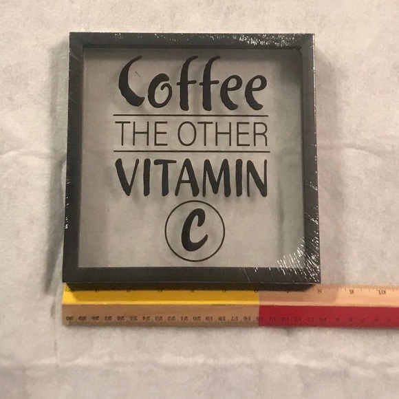 Coffee Vitamin C Decorative Office Table Top/Shelf Plaque - Picture 7 of 10